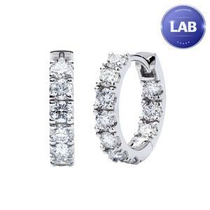 갤러리아 14K 랩 다이아몬드 2.5mm 이중 원터치 귀걸이 소