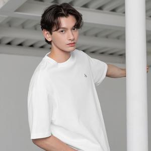[CK] 남녀공용 2PK 모노그램 로고 반팔 티셔츠 4RAB217 UB1