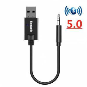 100%호환 블루투스 5.0 오디오 리시버 자동차 키트 3.5mm 잭 AUX 스테레오 음악 USB 동글 스피커 앰프용 무