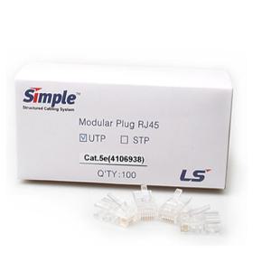[LS전선] RJ-45 커넥터, CAT.5E UTP [LS-MP-UC5E-RJ45] [투명/100개]