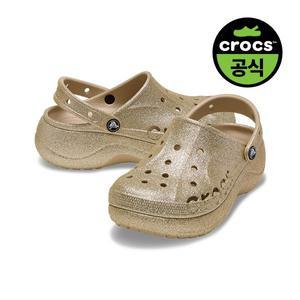 [크록스]여성 BAYA PLATFORM GLITTER CLOG CHAI (25SWCL208459)