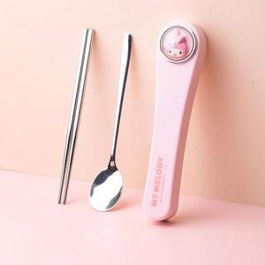 산리오 페이스 수저 케이스세트-마이멜로디