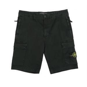 25SS 스톤아일랜드 와펜 패치 버뮤다 카고 반바지 블랙 K1S15L100011 S00WA V0129
