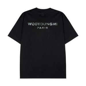 [우영미] W251TS08 708B 블랙 자개 백로고 티셔츠