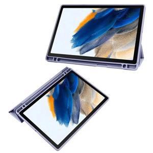 펜홀더가있는 삼성 탭 A8 케이스 용 갤럭시 A 8 SM X200 투명 백 마그네틱 커버 태블릿