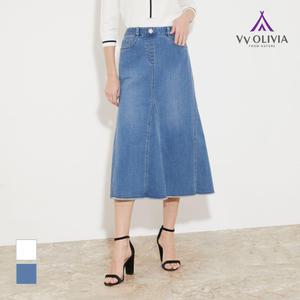[비비올리비아] 데님 롱 스커트_VVCMS3M3271