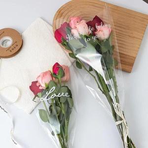 포장지 50Pcs 투명 꽃 포장 가방 패키지 용품 비닐 사다리꼴