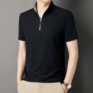 남자 데일리룩 반팔티 라운드넥 가을 여름 집업 하이넥 솔리드 티셔츠 슬림 배기 M스포2