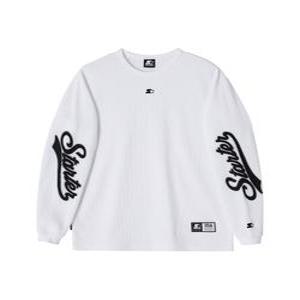 [스타터 블랙라벨] 웨이브 로고 와플 롱슬리브 (화이트) SA243ILS28_WHT
