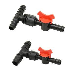 밸브 포함 정원 호스 티 워터 감소 3 방향 커넥터 25mm-20mm-16mm 1 개