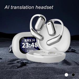 번역  귀 AI 지능형 이어폰 블루투스 LCD 컬러 스크린 헤드폰 소음 제거 스포츠