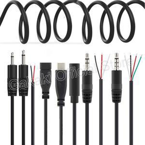 영상선 암 수 2 핀 4 라인 마이크로 USB 2.0 C타입 타입 충전기 와이어 AUX 옥스 모노 커넥터 전원 공급 장치 연장 케이블 2.5mm 3.5mm