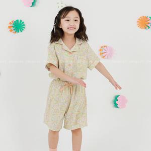 삐삐롱 남아 여아 초등학생 플라워패턴 시원한 여름 잠옷 홈웨어 엘라플로 파자마 상하