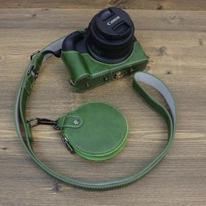 캐논 EOS R50 R100 18-45mm 렌즈용 고급 인조 가죽 카메라 가방 케이스 파우치