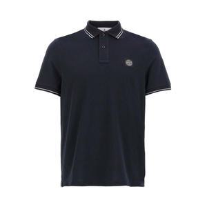 25SS 스톤아일랜드 남성 컴퍼스 로고 패치 슬림핏 피케 반팔 티셔츠 네이비 22002SC S0018 V0020