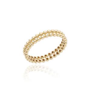 로이드 투 라인 볼 패턴 14k 반지 LRS23008G