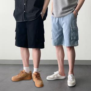 [모노폴로지]남자청반바지 카고 남자흑청반바지