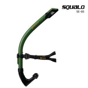 [기타]스쿠알로 SQUALO 센터스노클3 SE-03 드라이탑 장착 수영 강습용 훈련 연습용품 카키블랙