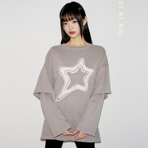 스타 디저트 레이어드 오버핏 롱 슬리브 3color