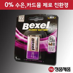 Bexel 9V 망간 건전지 D형 망간전지 일회용 백셀 건전지 6F22 FC-1