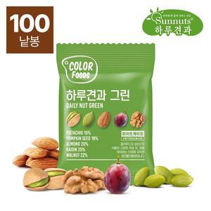 [썬넛트]컬러푸드하루견과그린100낱봉/ 피스타치오/ 구운호박씨/ 건포도/ 구운아몬드/ 호두