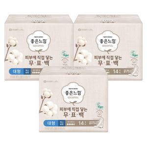 좋은느낌 유기농순면 무표백 대형, 14P, 3개
