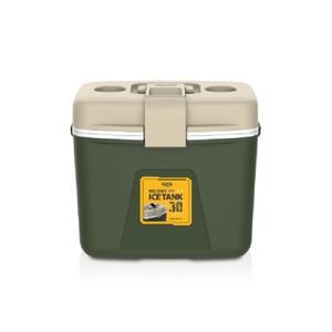 코멕스 아이스탱크 아이스박스 30L 밀리터리 그린 하드 쿨러 야외 휴대 차량용 차박 캠핑 등산 낚시 여행