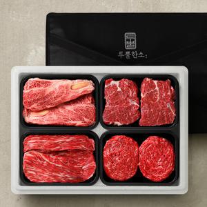 [롯데백화점]인정식탁 1++ 한우 투뿔 구이정육세트 3호 1.2kg (등심,설도,국,불)