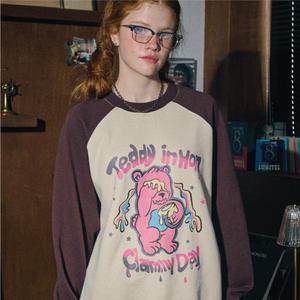 Honey Teddy 레글런 스웨트셔츠 베이지브라운