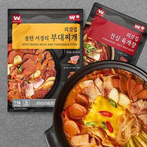 [외갓집] 서정리 부대찌개 1kgX2팩 + 진심 육개장 600gX1팩(총 3팩/2.7kg)