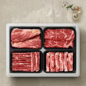 갤러리아 [투뿔한소] 한우 1++등급 구이선물세트 5호 1.2kg (등심+채끝+갈비살+