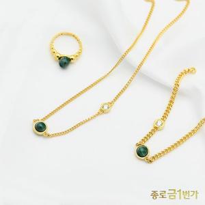 [기타]여자 순금 목걸이 말라카이트 18.75g