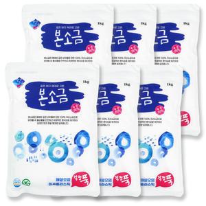 식기세척기 소금 1kg x 6개 한주 본소금 엘지 식기세척기 정제염 연수장치