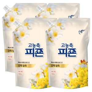 피죤 고농축 섬유유연제 써니가든 리필 1.6L 4개