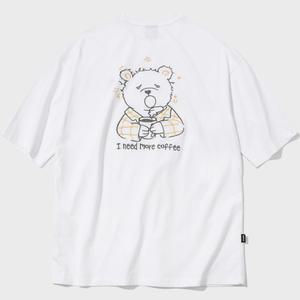 Coffe Bear 자수 반팔티 화이트