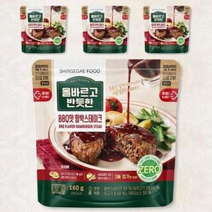 올바르고 반듯한 BBQ맛 함박스테이크, 160g, 4개 one option