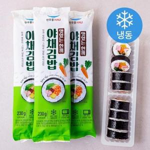 한우물 야채김밥 (냉동), 230g, 3개 one option