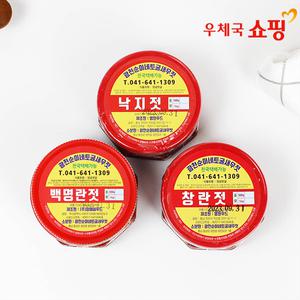 [우체국쇼핑]자연숙성 광천토굴젓갈 3종세트 600g (백명란젓+창란젓+낙지젓)
