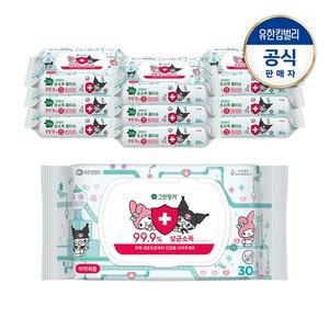 손소독 물티슈 마이멜로디 쿠로미 캡형 30매X10팩