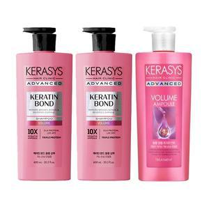 케라시스 케라틴본드 볼륨 샴푸, 600ml, 2개+어드밴스드 트리트먼트, 600ml, 1개