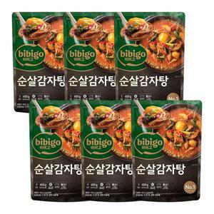 CJ 비비고 순살감자탕 400g X 6개 자취생 탕비실 도시락 엄마손맛 밀키트 팬트리 1세트