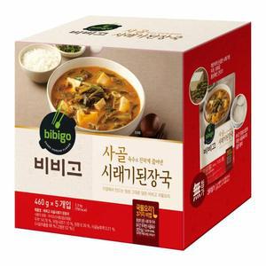 CJ 비비고 시래기된장국 460g X 5번들 자취생 탕비실 도시락 엄마손맛 밀키트 팬트리 1세트