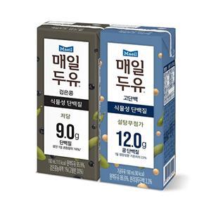 [매일유업][매일유업] 매일두유 검은콩 190ml 24팩+고단백 190ml 24팩