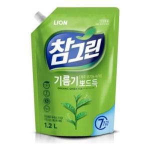 [기타]참그린 주방세제 기름기뽀드득1.2kg 리필용