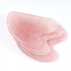 얼굴마사지 천연로즈쿼츠 페이스 바디 셀프 마사지 핑크 하트괄사