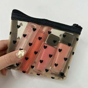 [라일리] Rly 예쁜 미니 망사 파우치 통풍 그물 지퍼 매쉬 주머니