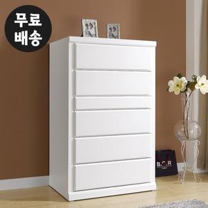 슬림 6단 높은 옷 서랍장 아이방 주니어(900/화이트)