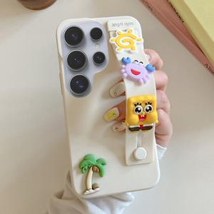 마모르 갤럭시 S25 S24 울트라 플러스 밴드 스트랩 캐릭터 풀커버 실리콘 범퍼 케이스