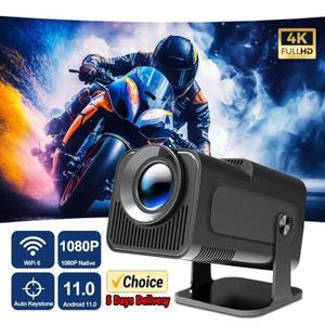 HY320 4K 안드로이드 11 프로젝터 네이티브 1080P 400ANSI 듀얼 WiFi6 블루투스5.0 홈 시네마 야외 휴대전