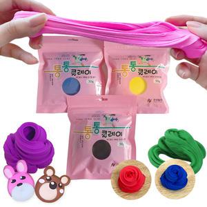 국내생산 통통 컬러클레이 50g  지퍼백 /만들기 재료 아이 점토 찰흙 공예용 미술교재